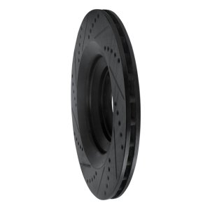 Audi A6 Quattro Brake Rotor (1) - Rear Right - R1 Concepts - Drilled & Slotted - Black - `05-`11